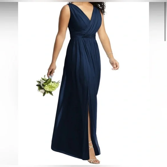 white christmas dresses Baylee V Neck Ruched High Low Chiffon Bridesmaid Dresses with Draped Sleeves, Burnt Orange main image 1